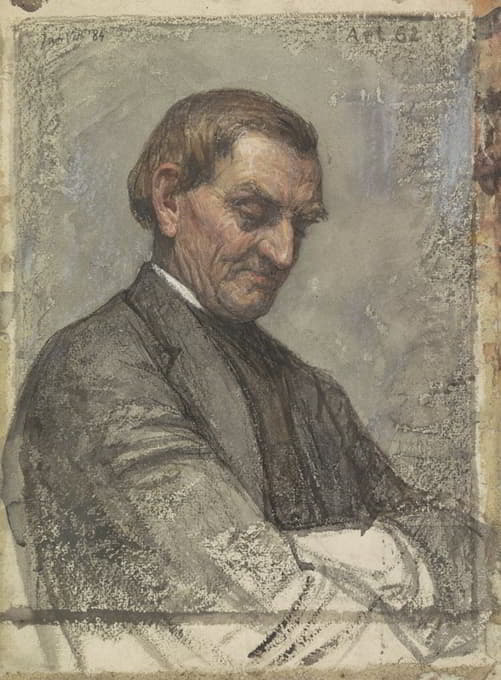 Jan Veth - Portret van een man, met neergeslagen blik