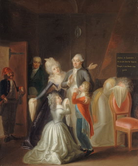 1793年1月20日，路易十六与家人告别