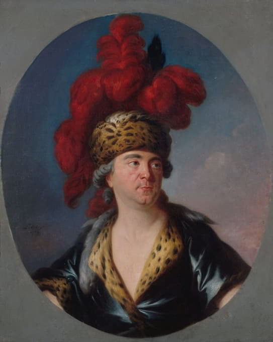 亨利·路易斯·莱凯（1728-1778）在伏尔泰悲剧《中国孤儿》中扮演成吉思汗的肖像