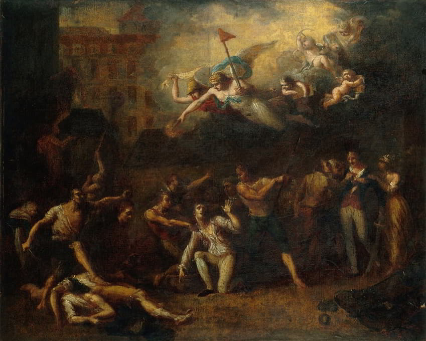 1789年7月14日，在市政厅外，德佩莱波特先生在试图营救巴士底狱军官德洛斯梅先生时死亡（革命）