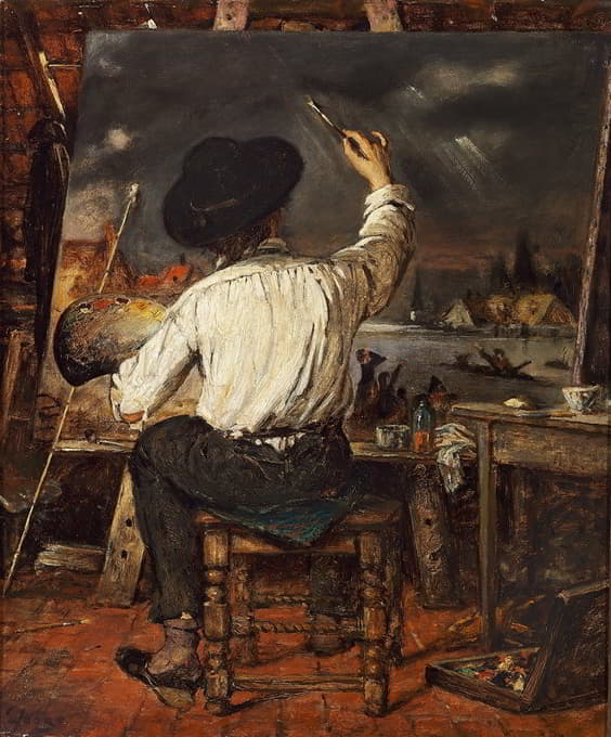 Eugène Joors - A painter at the easel