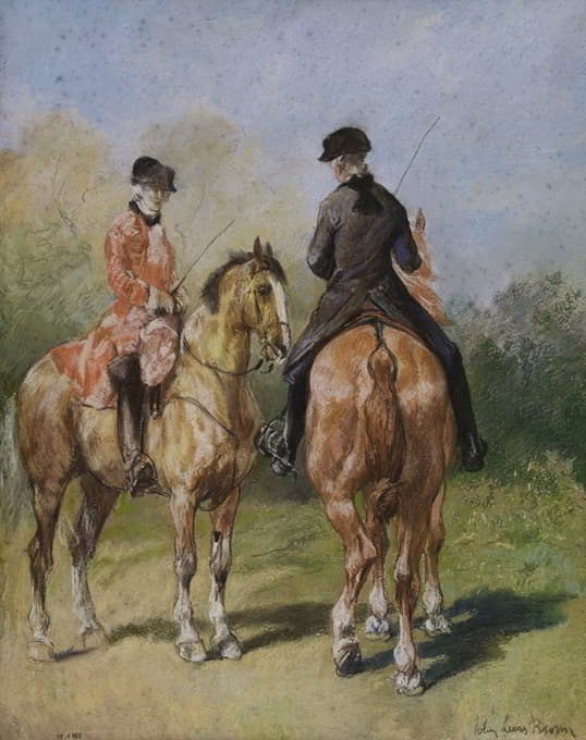 John-Lewis Brown - Deux cavaliers en costume Louis XV