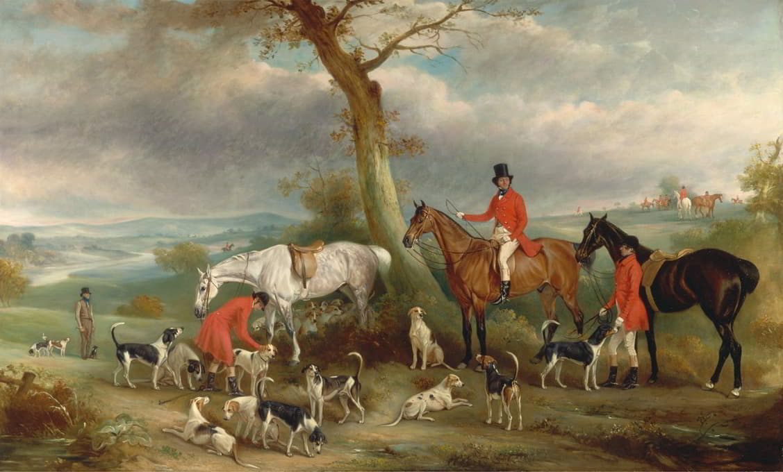 托马斯·威尔金森，M.F.H.，和赫斯渥斯猎犬