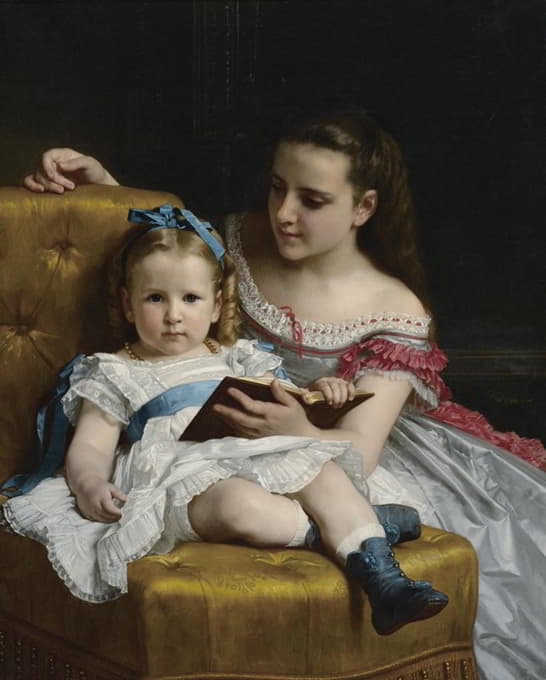 William-Adolphe Bouguereau - A portrait of Eva and Frances Johnston