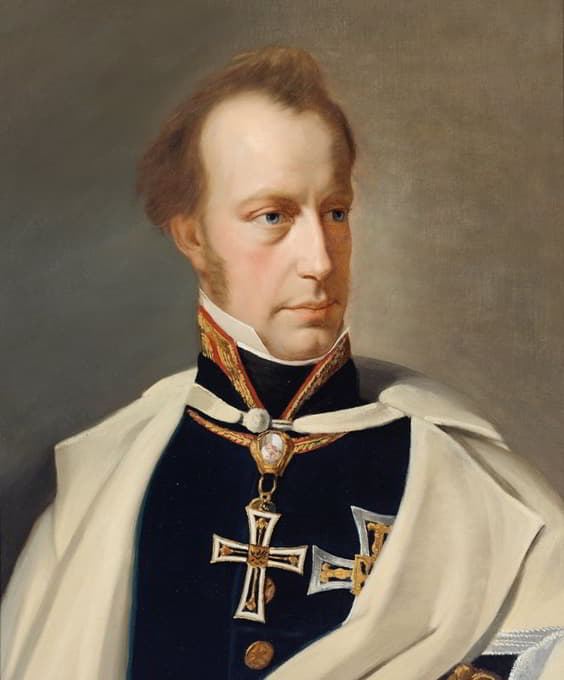 安东·维克托大公，身着条顿骑士团大师十字架制服的肖像