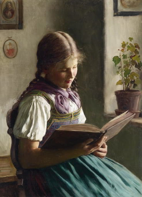Emil Rau - Lesendes Mädchen