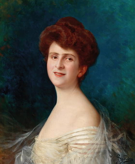 Ignace Spiridon - Porträt einer rothaarigen Dame
