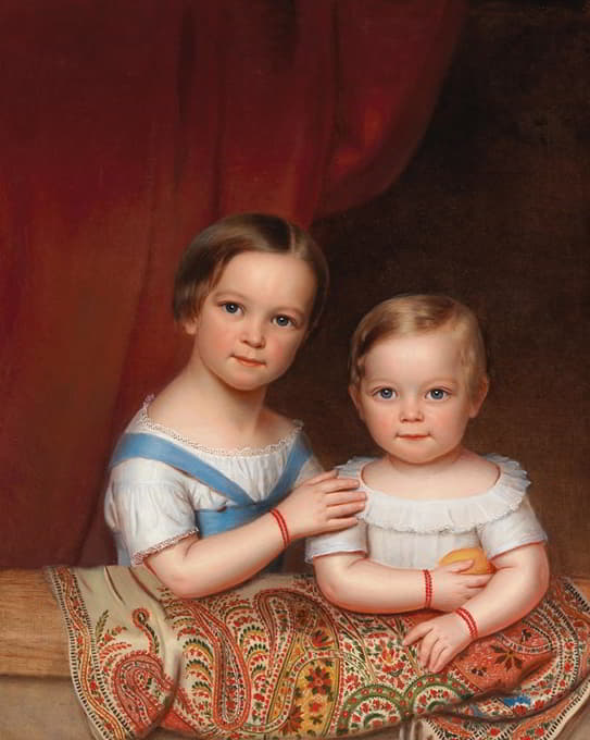 克莱门斯·巴乔芬·冯·埃希特家族两个孩子的画像