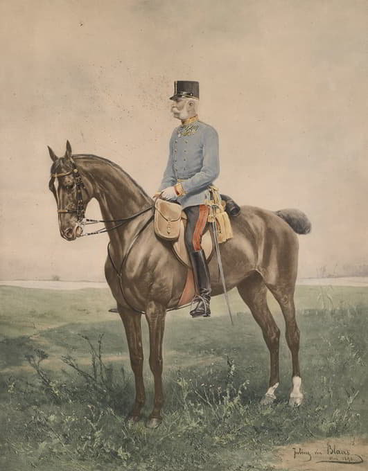 Julius von Blaas - Kaiser Franz Joseph zu Pferd