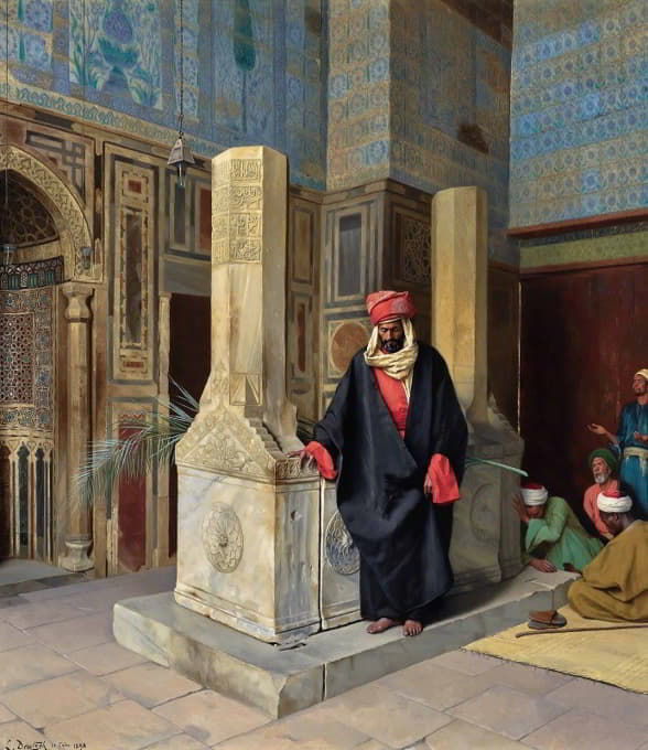 Ludwig Deutsch - Praying In The Blue Mosque, Cairo