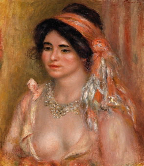 Pierre-Auguste Renoir - Woman with Black Hair (Jeune femme avec cheveux noirs, buste)