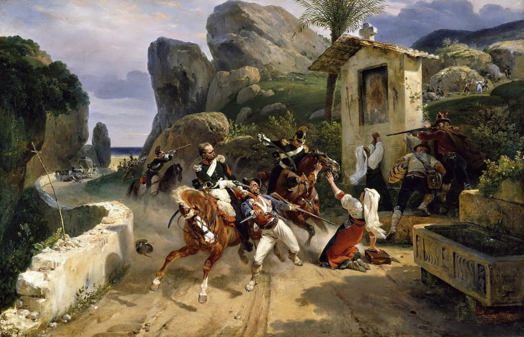 Horace Vernet - Italian Brigands Surprised By Papal Troops