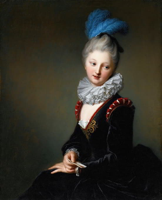 一位年轻女士的肖像，带着一封信，被认为是克里斯蒂娜·安托瓦内特·夏洛特·德斯马尔斯小姐