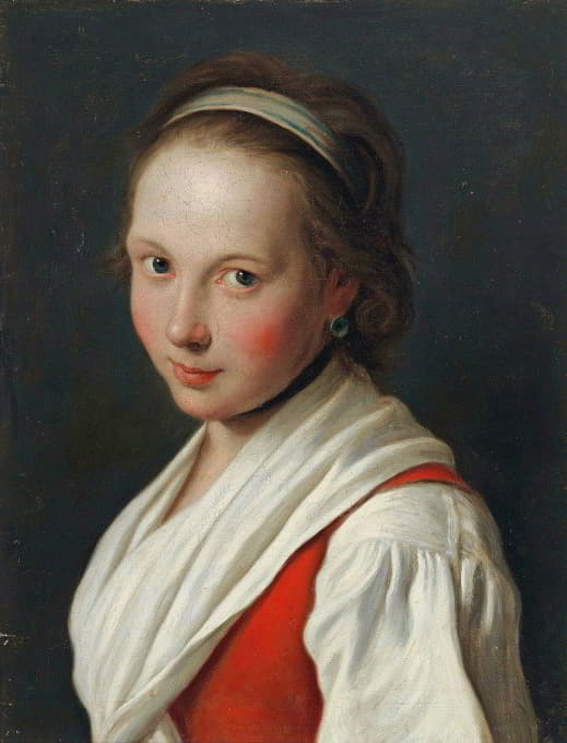 一位戴发带的年轻女子的肖像