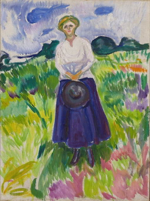 Edvard Munch - Woman in a Green Meadow