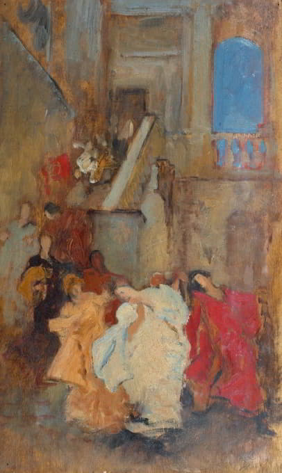 Edwin Austin Abbey - Compositional Study, possibly for A Measure