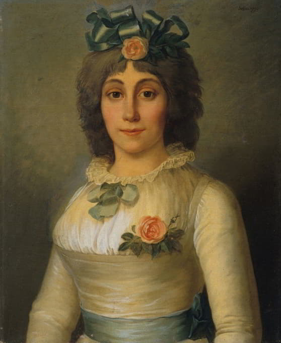 Pierre-Nicolas Selles - Portrait de femme, autrefois identifiée comme Anne-Josèphe Théroigne de Méricourt