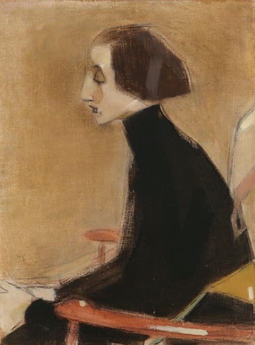Helene Schjerfbeck - The Seamstress, Half-Length Portrait (The Working Woman)