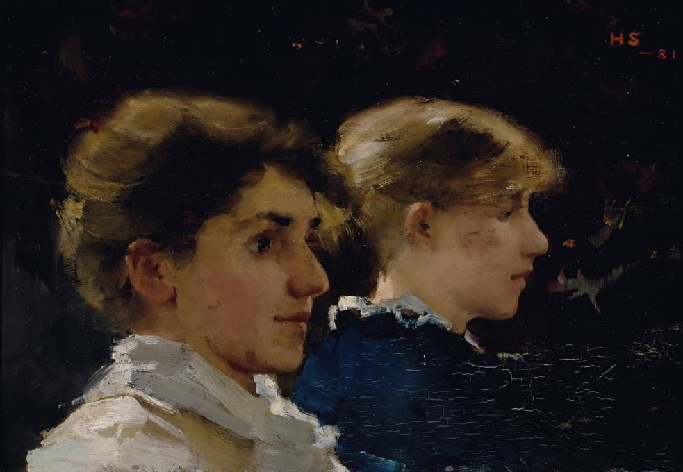 Helene Schjerfbeck - Two Profiles (Marianne Preindlsberger In Front)