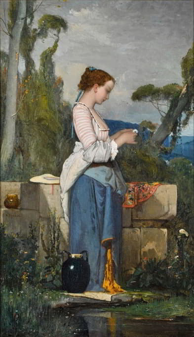 Henri Taurel - A Young Woman At A Well