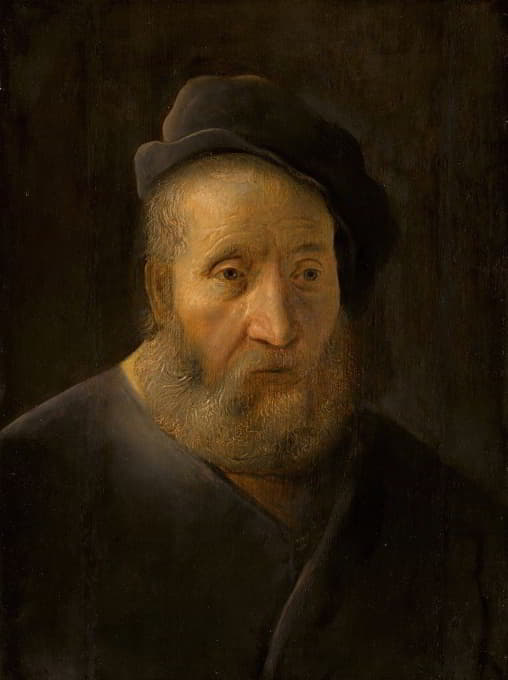 一位留着胡子、戴着帽子的半身男人的肖像