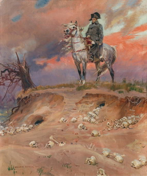 Wojciech Kossak - Napoleon auf dem Schlachtfeld
