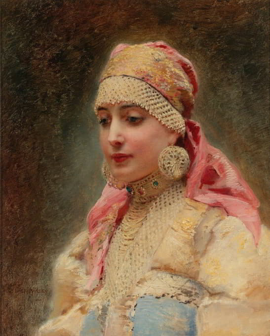 Konstantin Egorovich Makovsky - Portrait Of A Boyarina