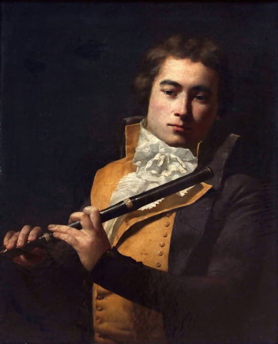 Jacques Louis David - Portrait Of Flutist François Devienne