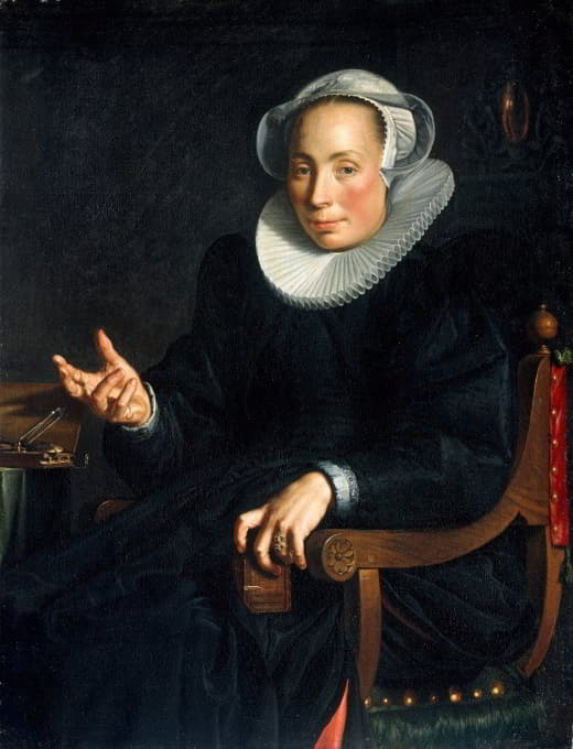 Joachim Wtewael - Portrait Of Christina Wtewael Van Halen (1568-1629)