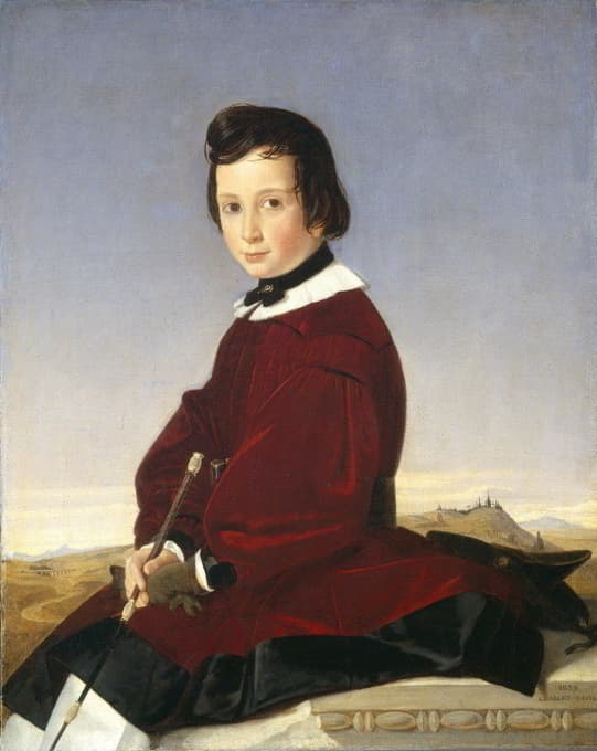 Charles David - Portrait of a Young Horsewoman