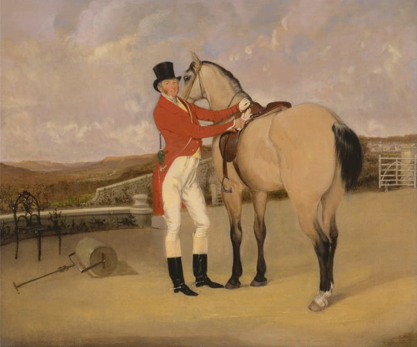 Anson Ambrose Martin - James Taylor Wray of the Bedale Hunt with his Dun Hunter