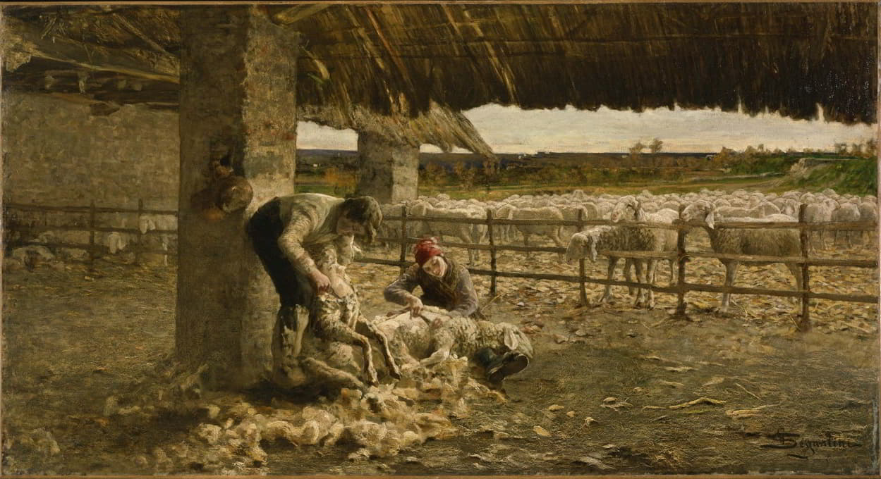 Giovanni Segantini - The Sheepshearing