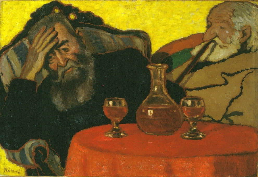 József Rippl-Rónai - My Father and Piacsek, with Red Wine