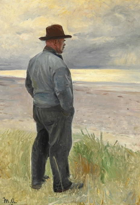 Michael Ancher - Fisker ser ud over havet