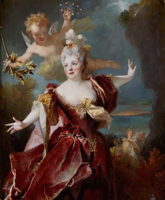 演员玛丽·安妮·德沙图内夫（Marie Anne de Chateauneuf）的肖像，被称为杜克洛斯小姐（1664-1747），扮演阿丽亚娜