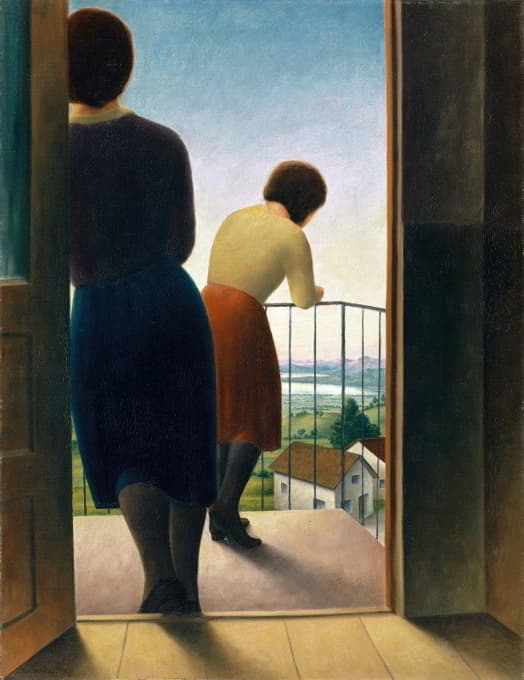 Georg Schrimpf - On the Balcony (Girl on the Balcony)