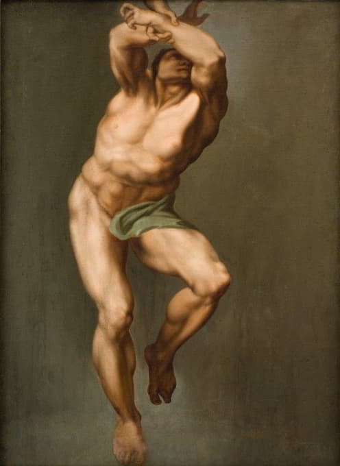 Nicolai Abraham Abildgaard - Male Figure. After Michelangelo’s ‘Last Judgement’ in the Sistine Chapel