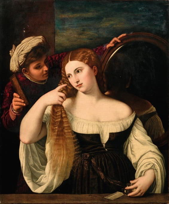 Circle of Titian - A Woman At Her Toilet