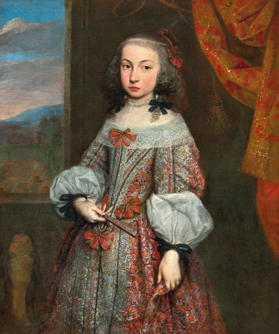 一个穿着刺绣衣服的年轻女子的肖像