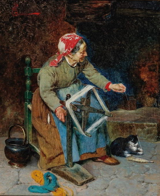Pietro Torrini - Friendly Assistance at the Spinning Wheel
