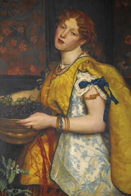 Valentine Cameron Prinsep - A Girl Carrying Grapes
