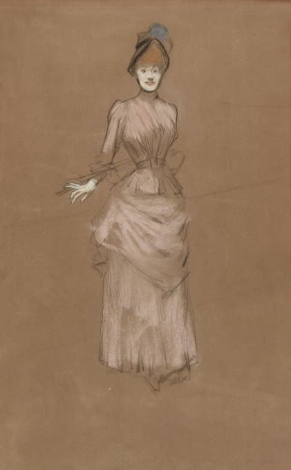 Jean-Louis Forain - WOMAN IN A PINK DRESS