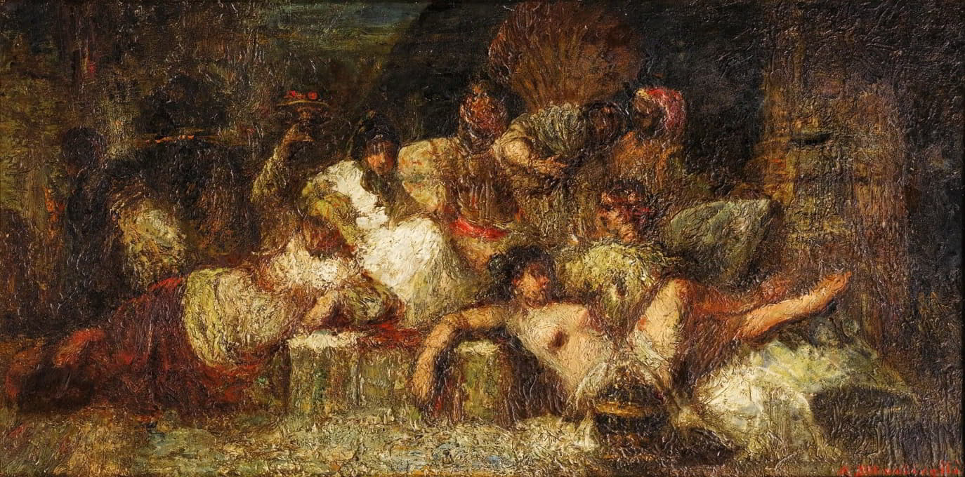 Adolphe Monticelli - Harem Scene
