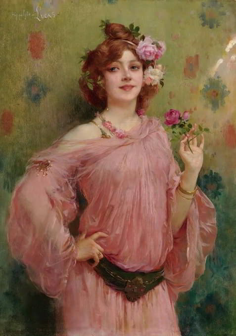 Marie Félix Hippolyte-Lucas - A Beauty In Pink