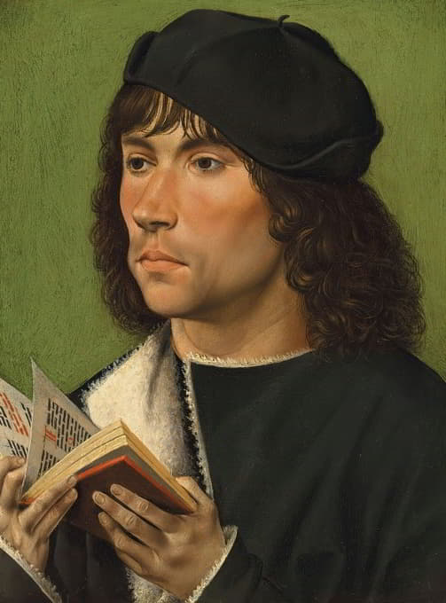 Burgundian Master - Portrait Of A Man Holding A Prayer Book