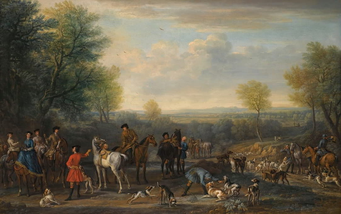 狩猎队；可能描绘马尔伯勒第三公爵查尔斯·斯宾塞（1706-1758）和他的妻子、马尔伯勒伯爵夫人伊丽莎白（1761年）