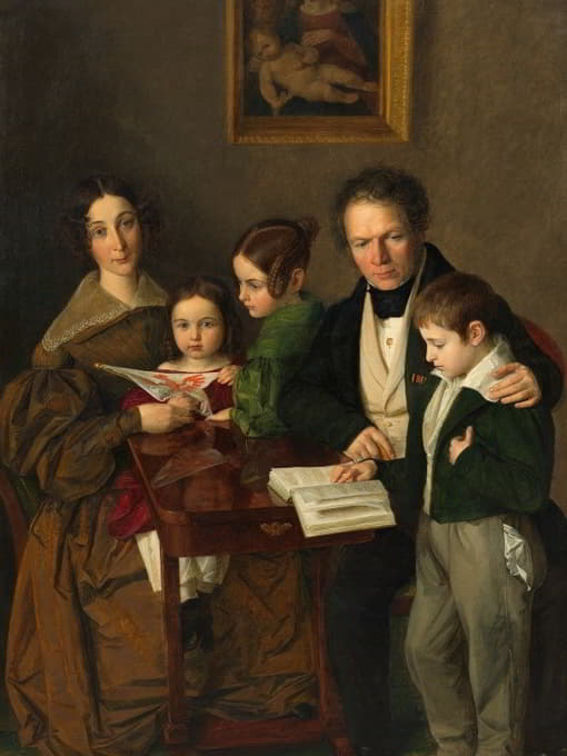 作曲家约翰·巴蒂斯特·醋栗（1778-1844）及其家人