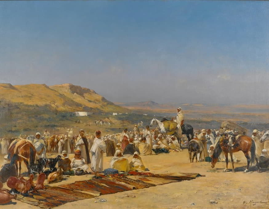 Victor Huguet - Market In The Desert