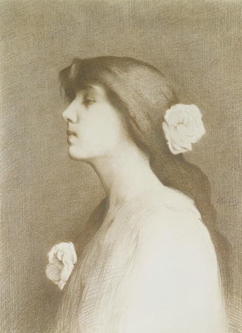 Alexandre Séon - Jeune fille aux roses