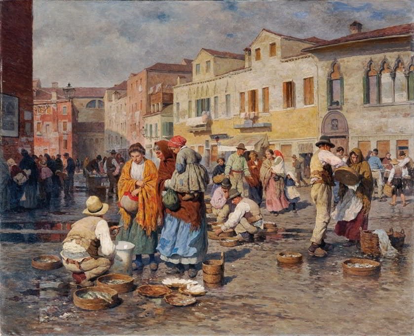 Carl Feiertag - Fischmarkt in Venedig